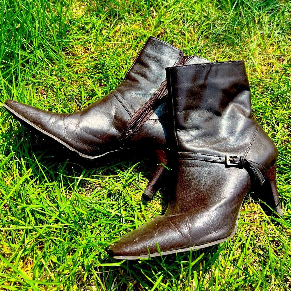 Nine West Ankle Farrah Dress Booties Leather